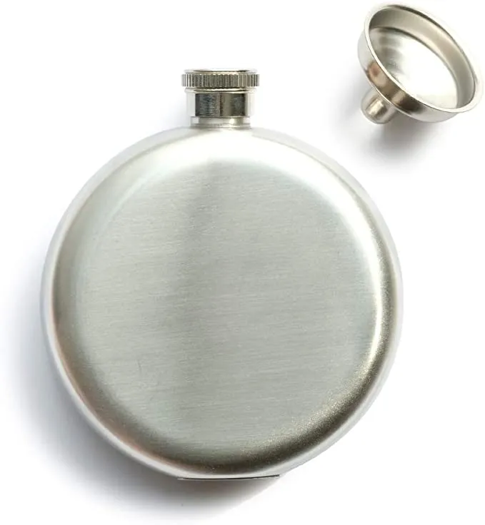 Matràs de maluc d'acer inoxidable rodó