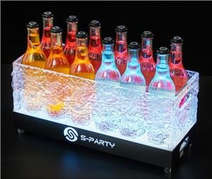 S Party rectangle clear led bucket de gel