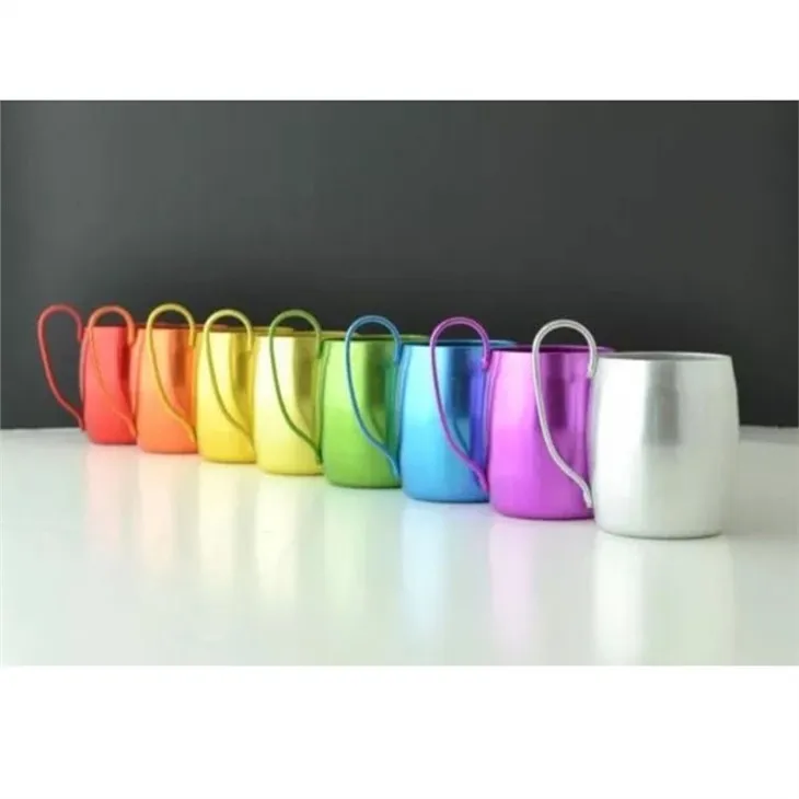 Various shapes of aluminum cups color